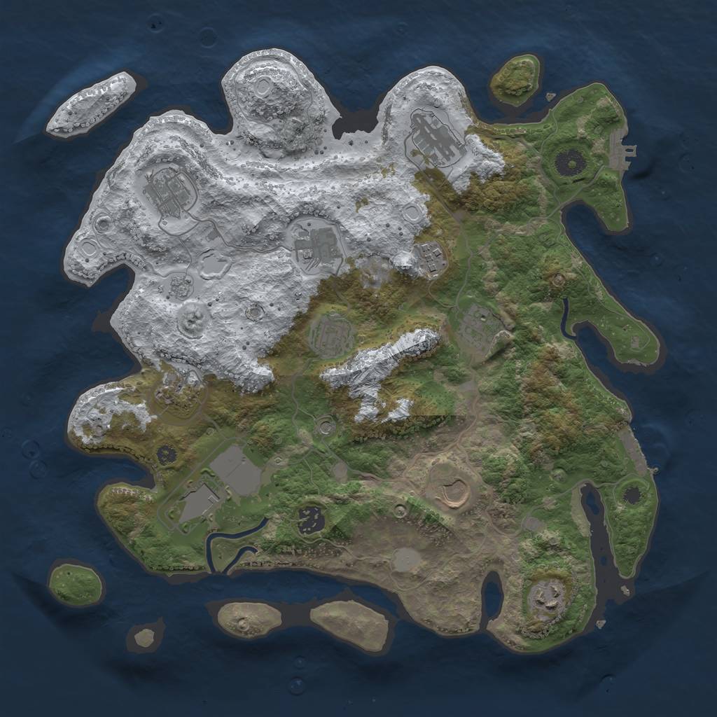 Rust Map: Procedural Map, Size: 3750, Seed: 435775, 20 Monuments