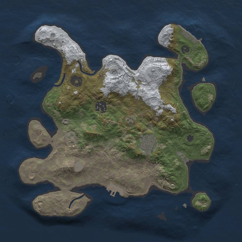 Rust Map: Procedural Map, Size: 3000, Seed: 3651118, 11 Monuments