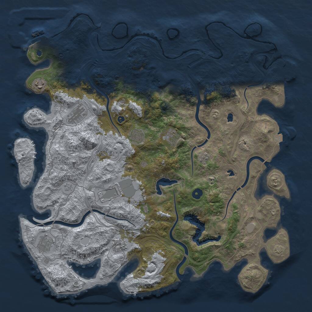 Rust Map: Procedural Map, Size: 4500, Seed: 1973238, 14 Monuments