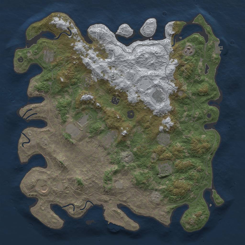 Rust Map: Procedural Map, Size: 4500, Seed: 3307232, 20 Monuments
