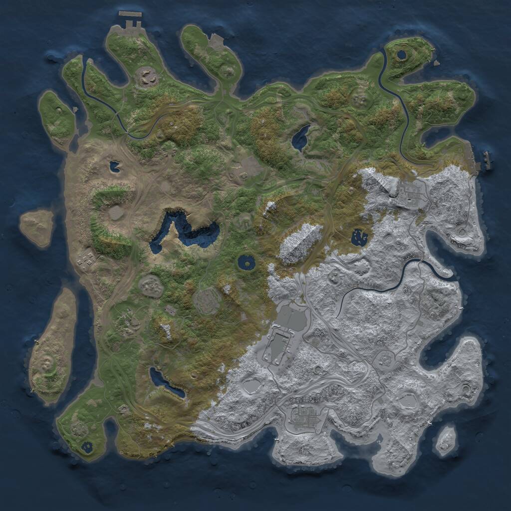 Rust Map: Procedural Map, Size: 4500, Seed: 4488802, 15 Monuments