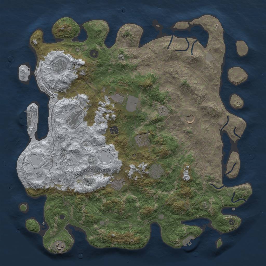 Rust Map: Procedural Map, Size: 4500, Seed: 1812997, 19 Monuments