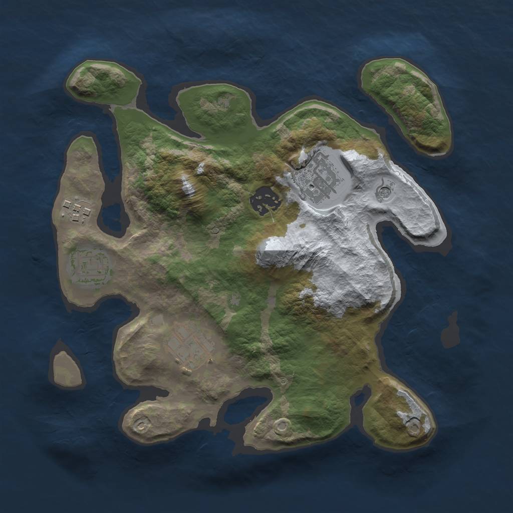 Rust Map: Barren, Size: 2700, Seed: 1235, 8 Monuments