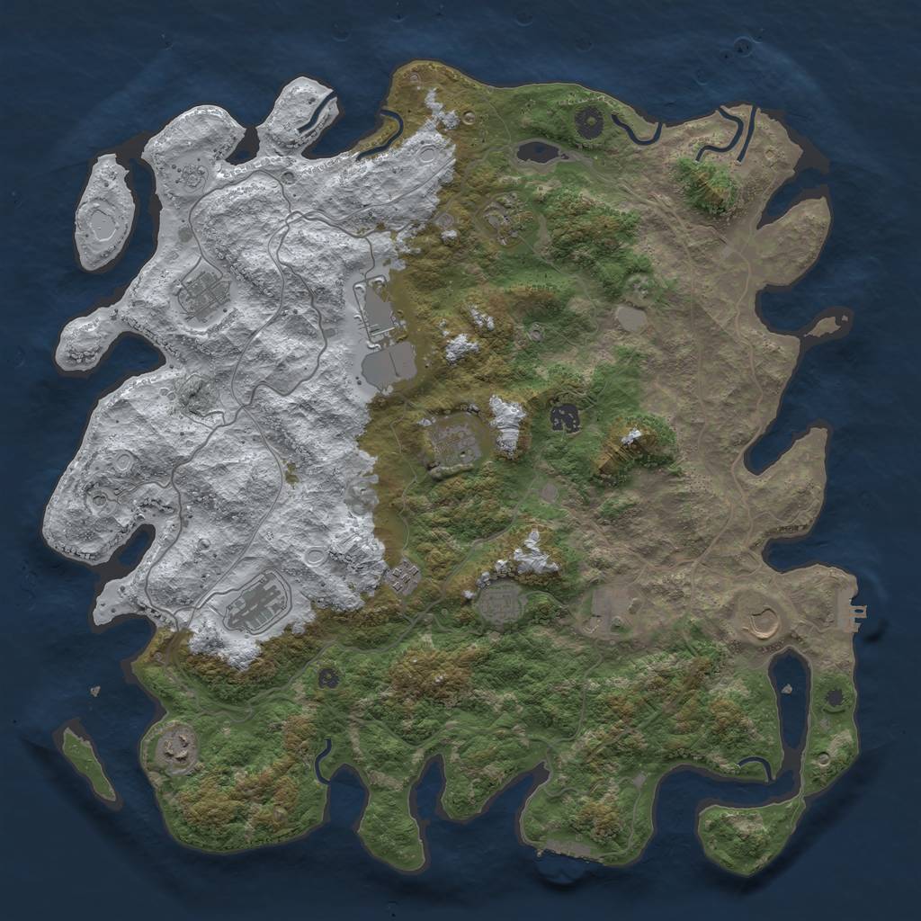 Rust Map: Procedural Map, Size: 4500, Seed: 1021835, 20 Monuments