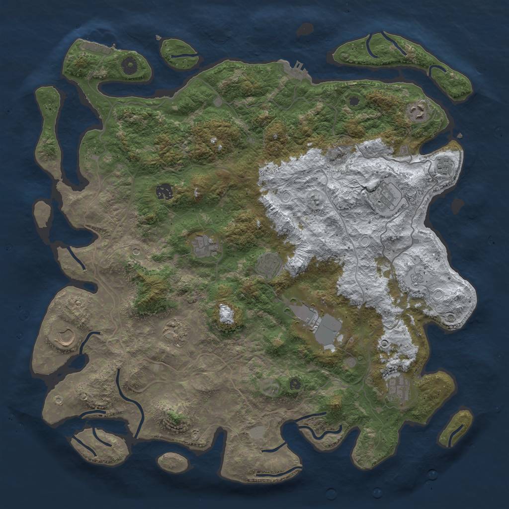 Rust Map: Procedural Map, Size: 4500, Seed: 313, 19 Monuments