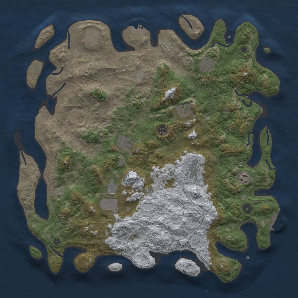 Rust Map: Procedural Map, Size: 4500, Seed: 5297724, 19 Monuments