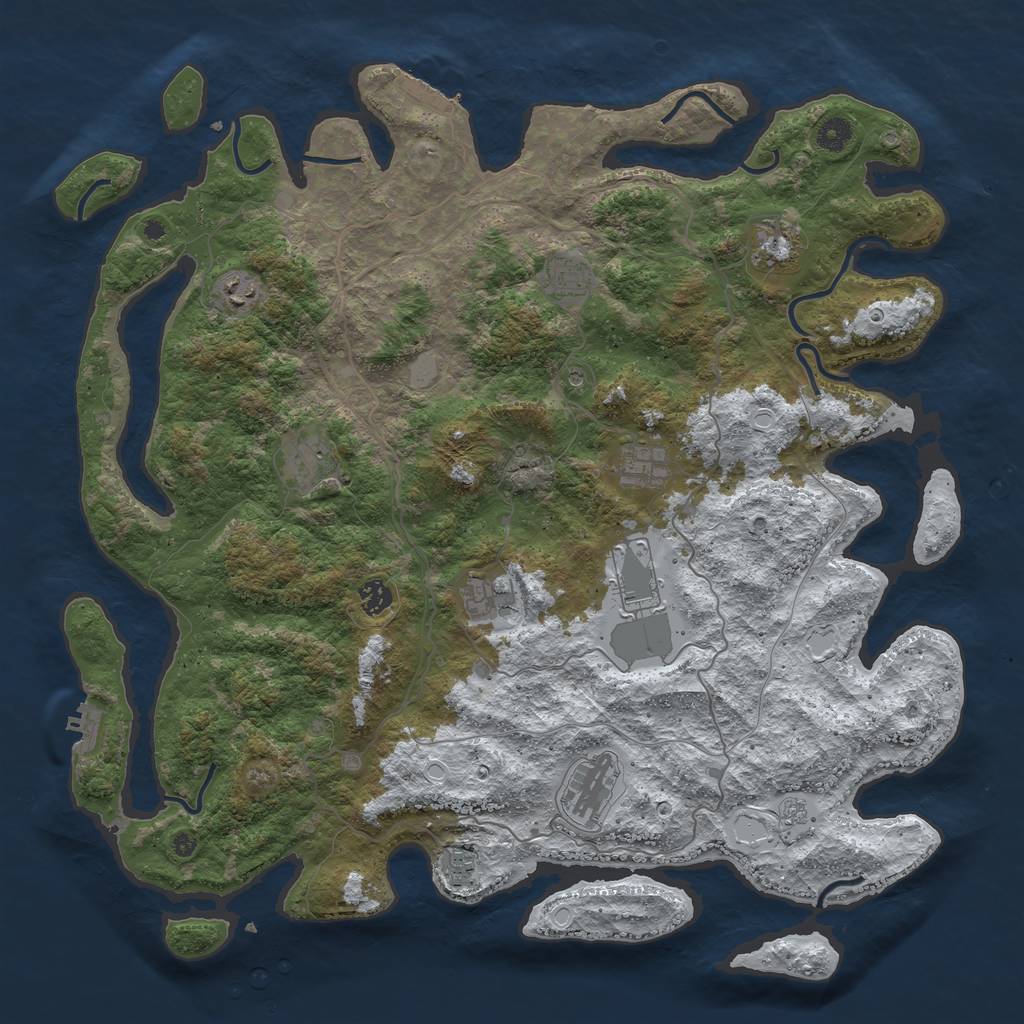 Rust Map: Procedural Map, Size: 4500, Seed: 5657145, 19 Monuments