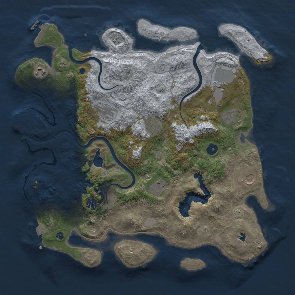 Rust Map: Procedural Map, Size: 4000, Seed: 67442, 15 Monuments