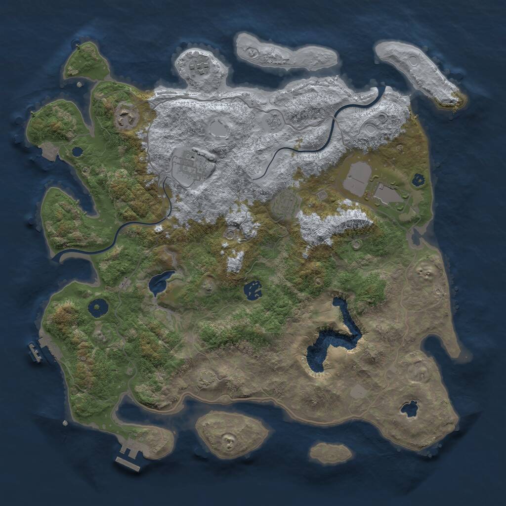 Rust Map: Procedural Map, Size: 4000, Seed: 67442, 12 Monuments