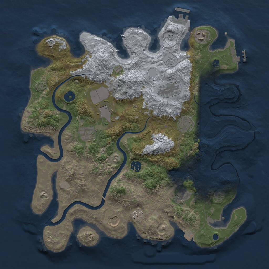 Rust Map: Procedural Map, Size: 3750, Seed: 782135121, 15 Monuments