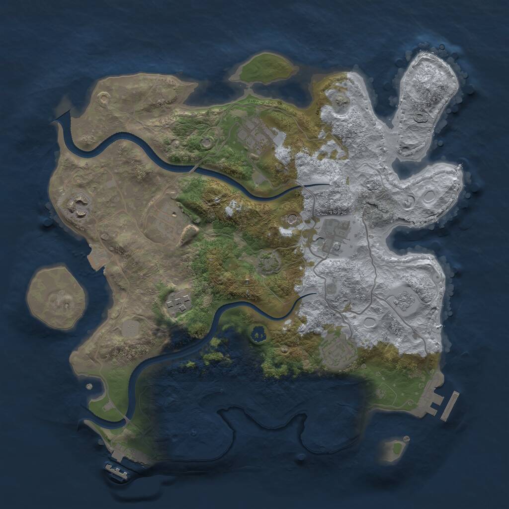 Rust Map: Procedural Map, Size: 3250, Seed: 110907, 12 Monuments