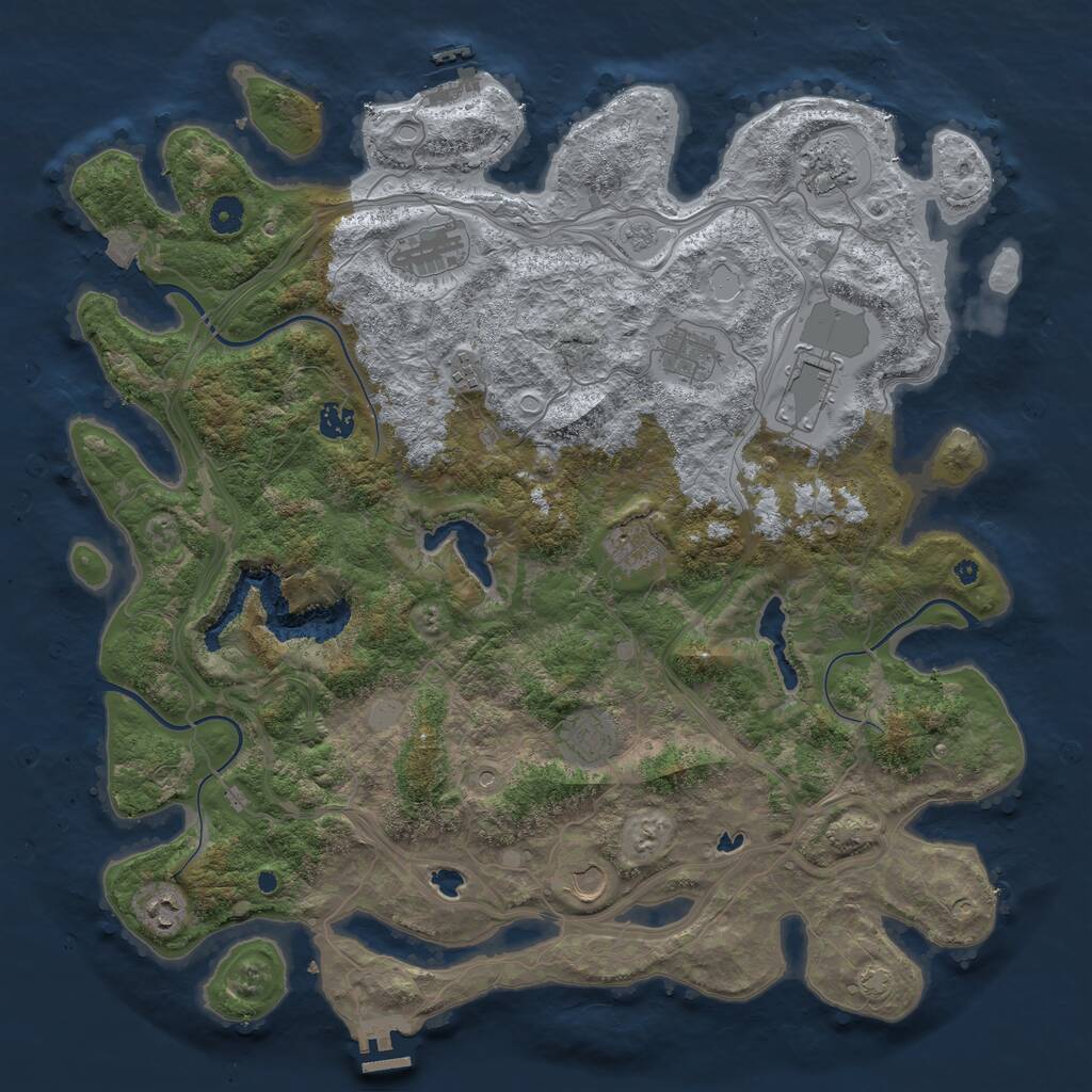 Rust Map: Procedural Map, Size: 4500, Seed: 2331584, 16 Monuments