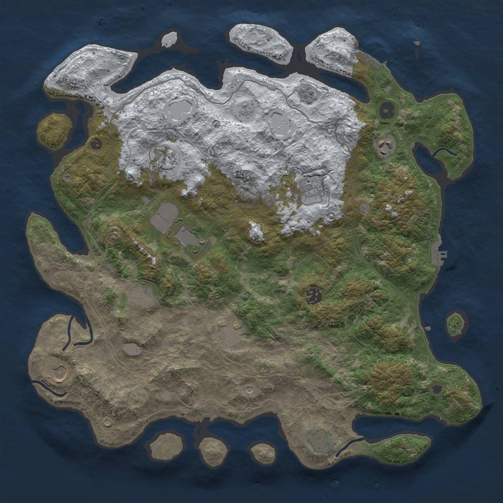 Rust Map: Procedural Map, Size: 4500, Seed: 934788, 19 Monuments