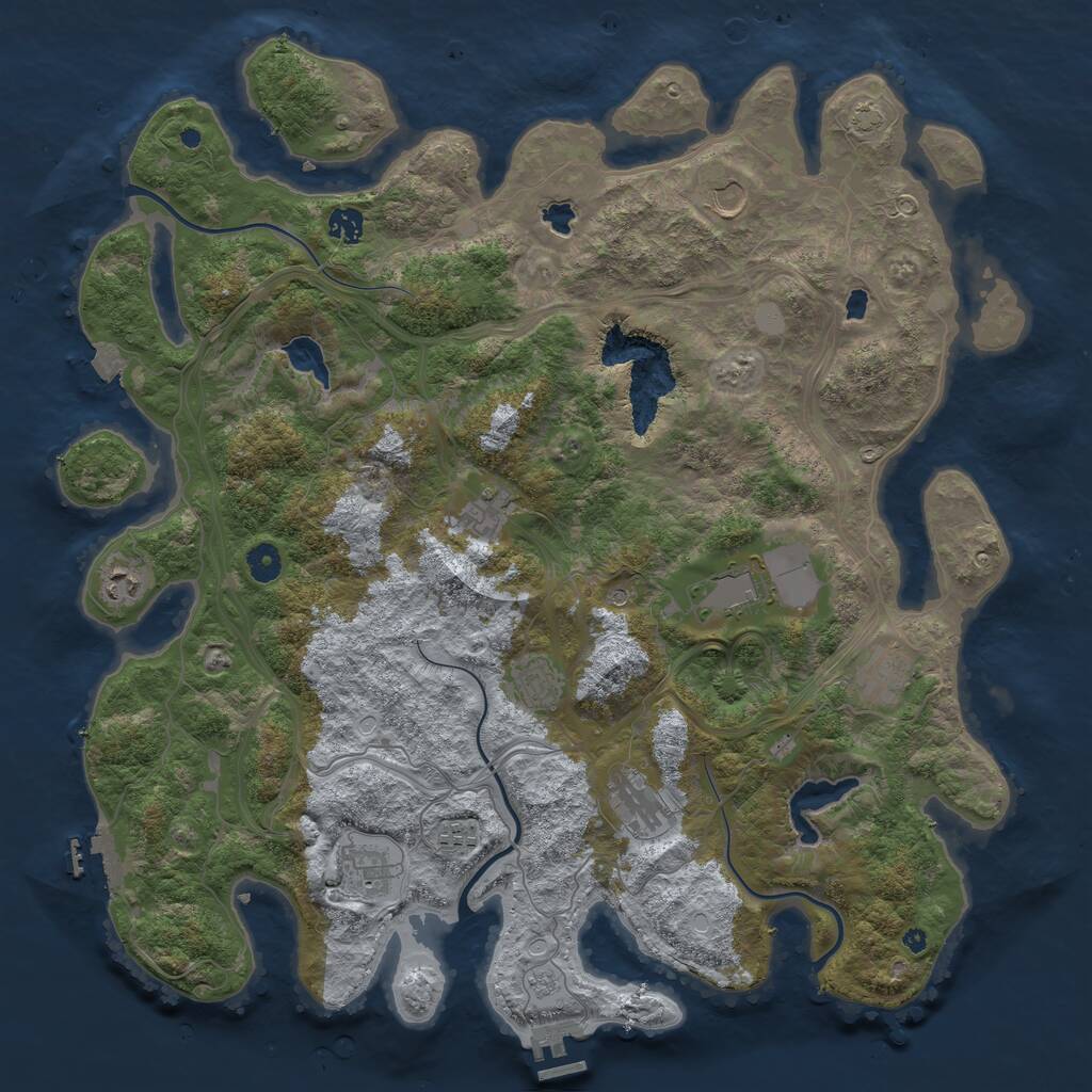 Rust Map: Procedural Map, Size: 4500, Seed: 2066975, 16 Monuments