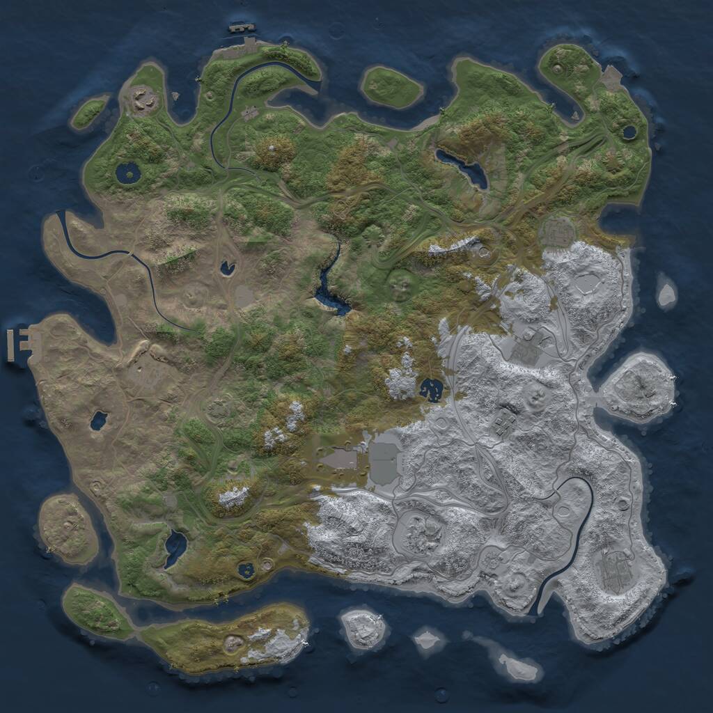 Rust Map: Procedural Map, Size: 4500, Seed: 4210702, 15 Monuments