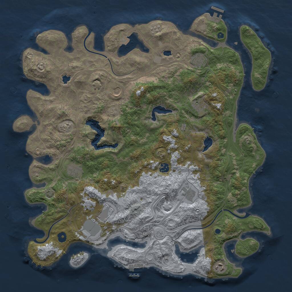 Rust Map: Procedural Map, Size: 4500, Seed: 5324239, 15 Monuments