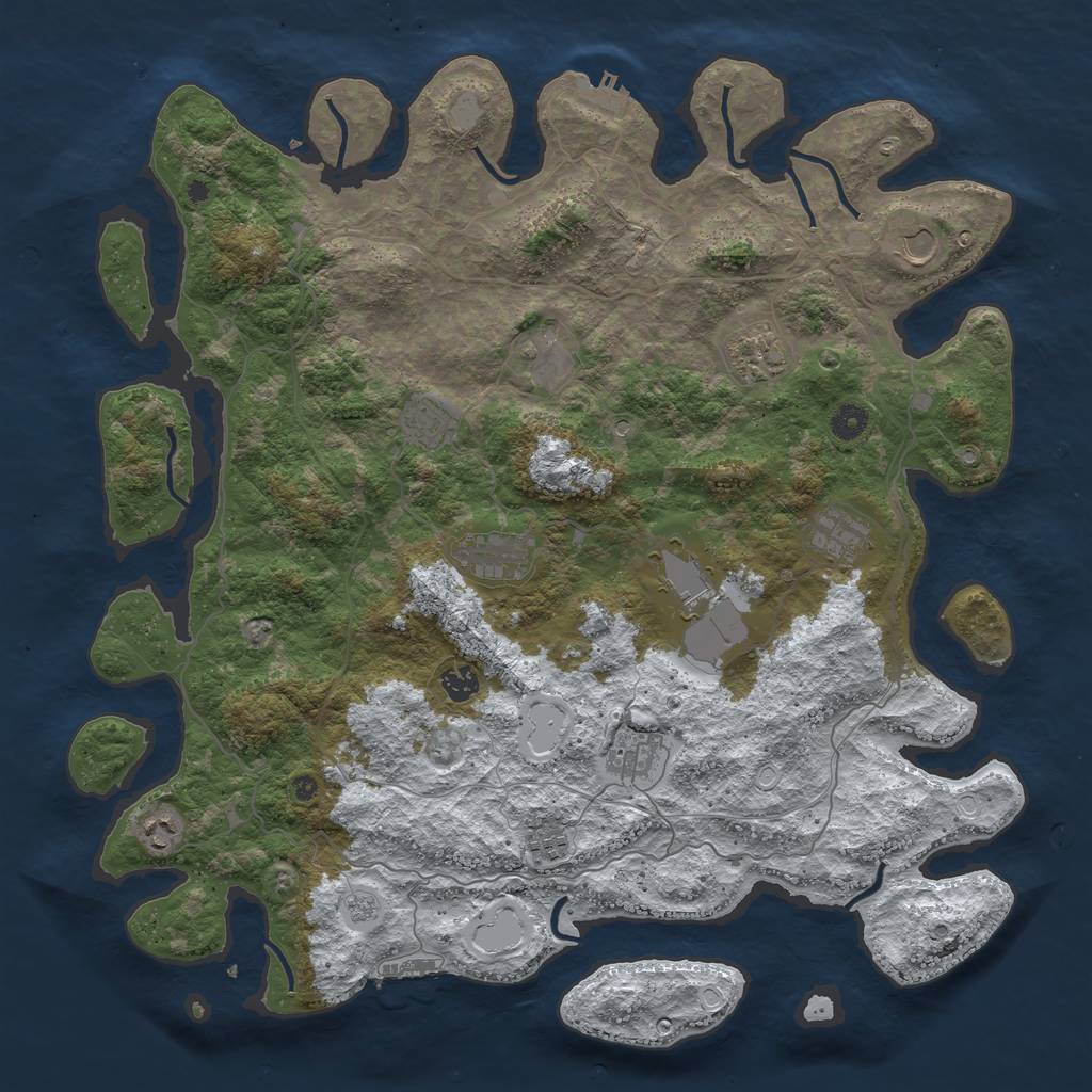 Rust Map: Procedural Map, Size: 4500, Seed: 4749347, 20 Monuments