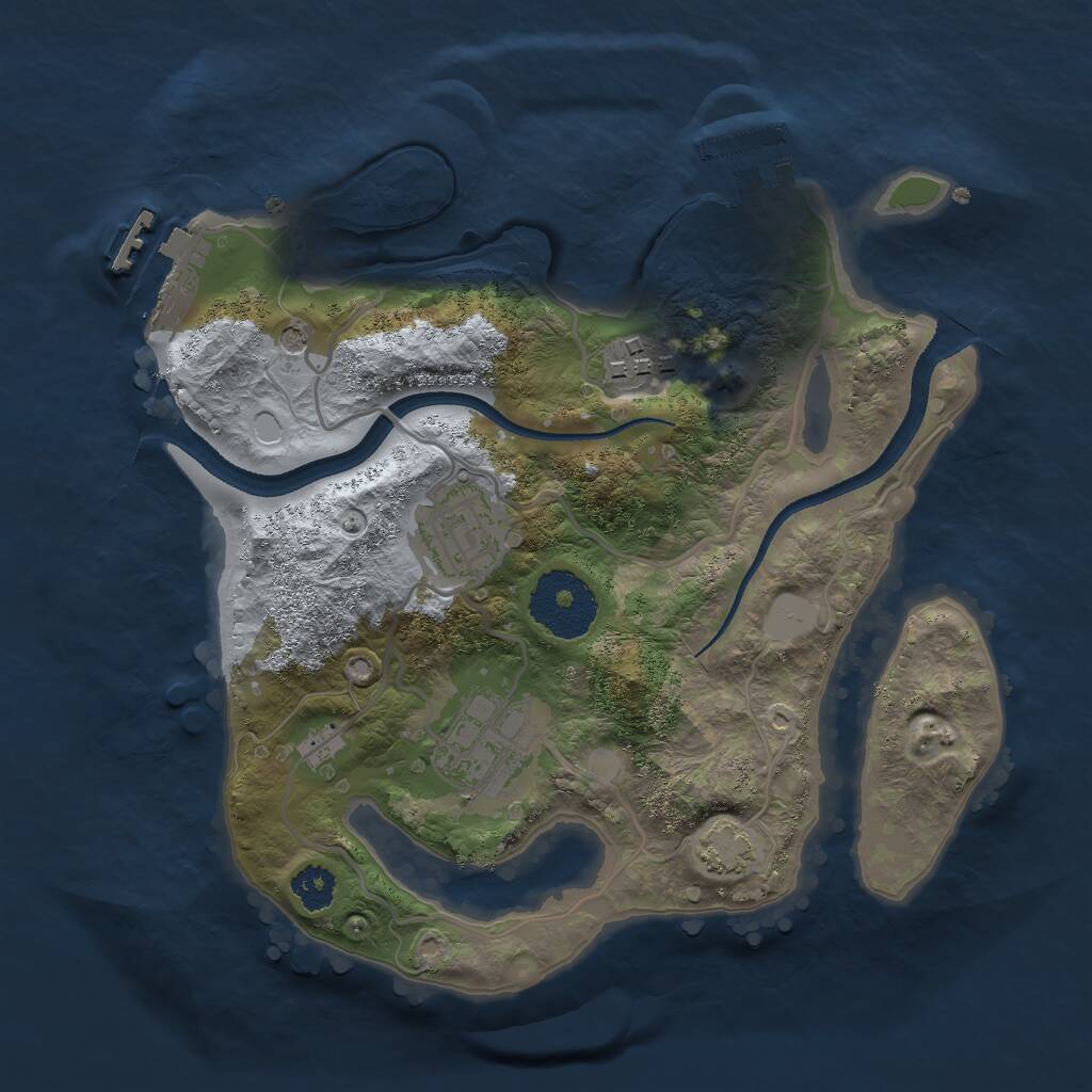 Rust Map: Procedural Map, Size: 2500, Seed: 1106514995, 8 Monuments