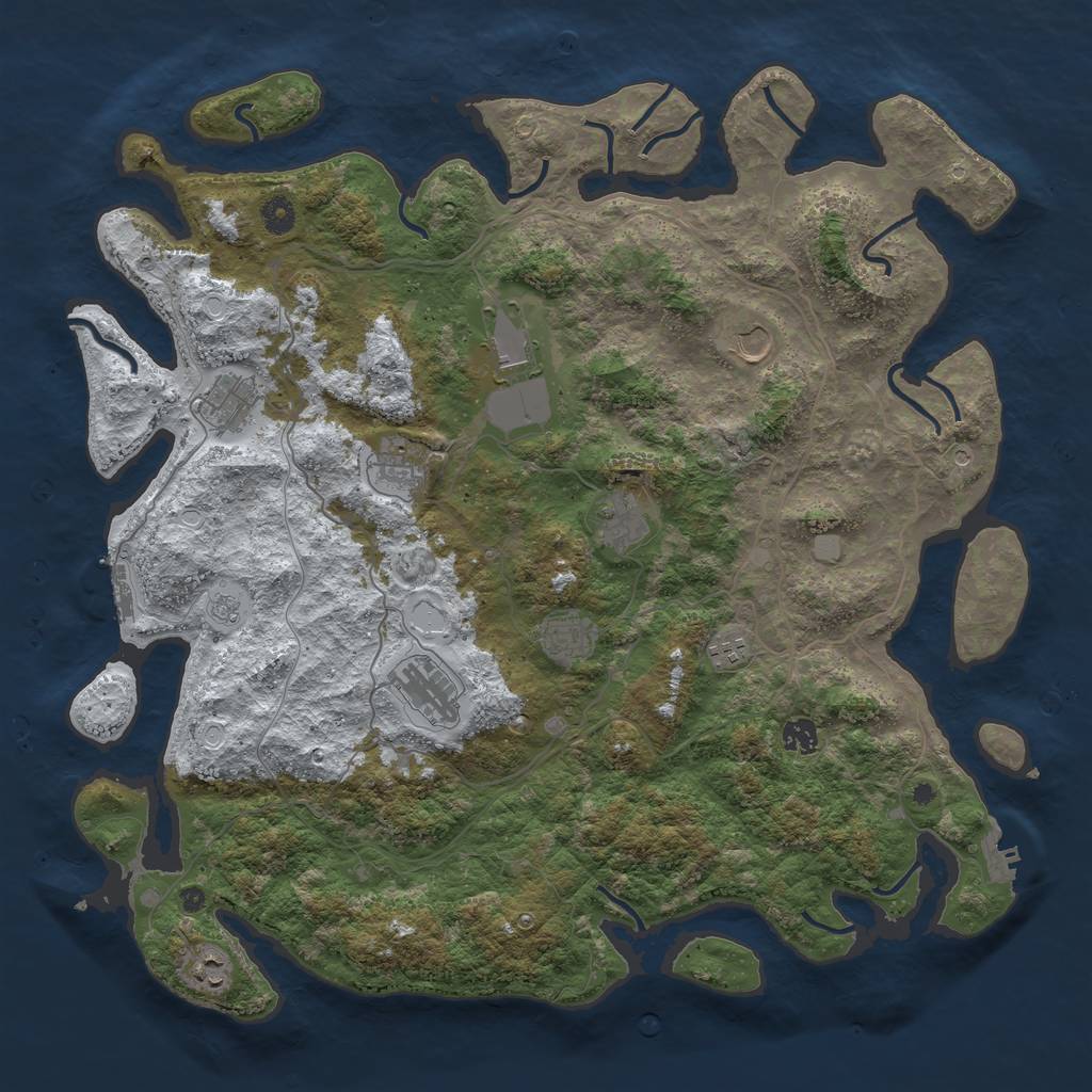 Rust Map: Procedural Map, Size: 4500, Seed: 271712, 19 Monuments