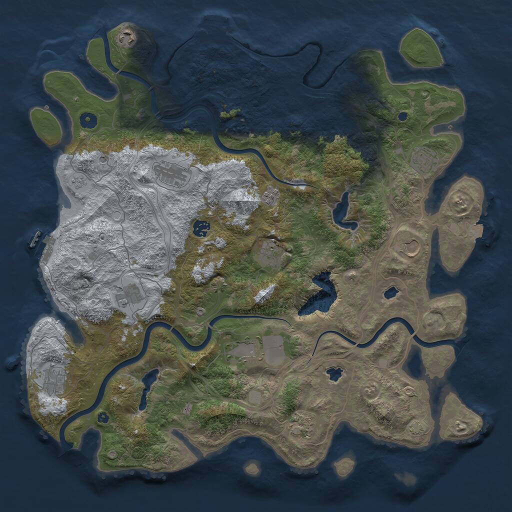 Rust Map: Procedural Map, Size: 4500, Seed: 3251756, 17 Monuments