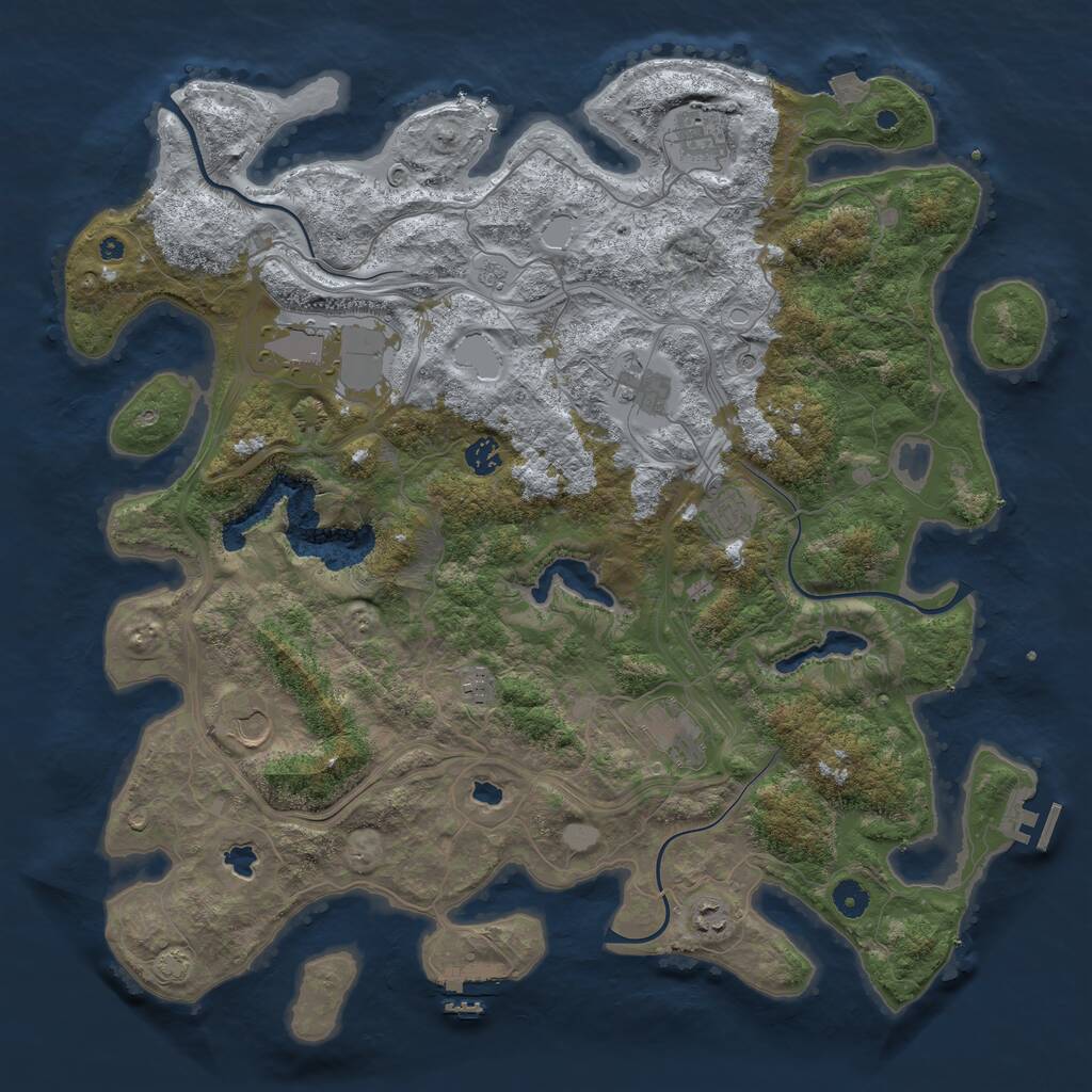 Rust Map: Procedural Map, Size: 4500, Seed: 104778688, 15 Monuments