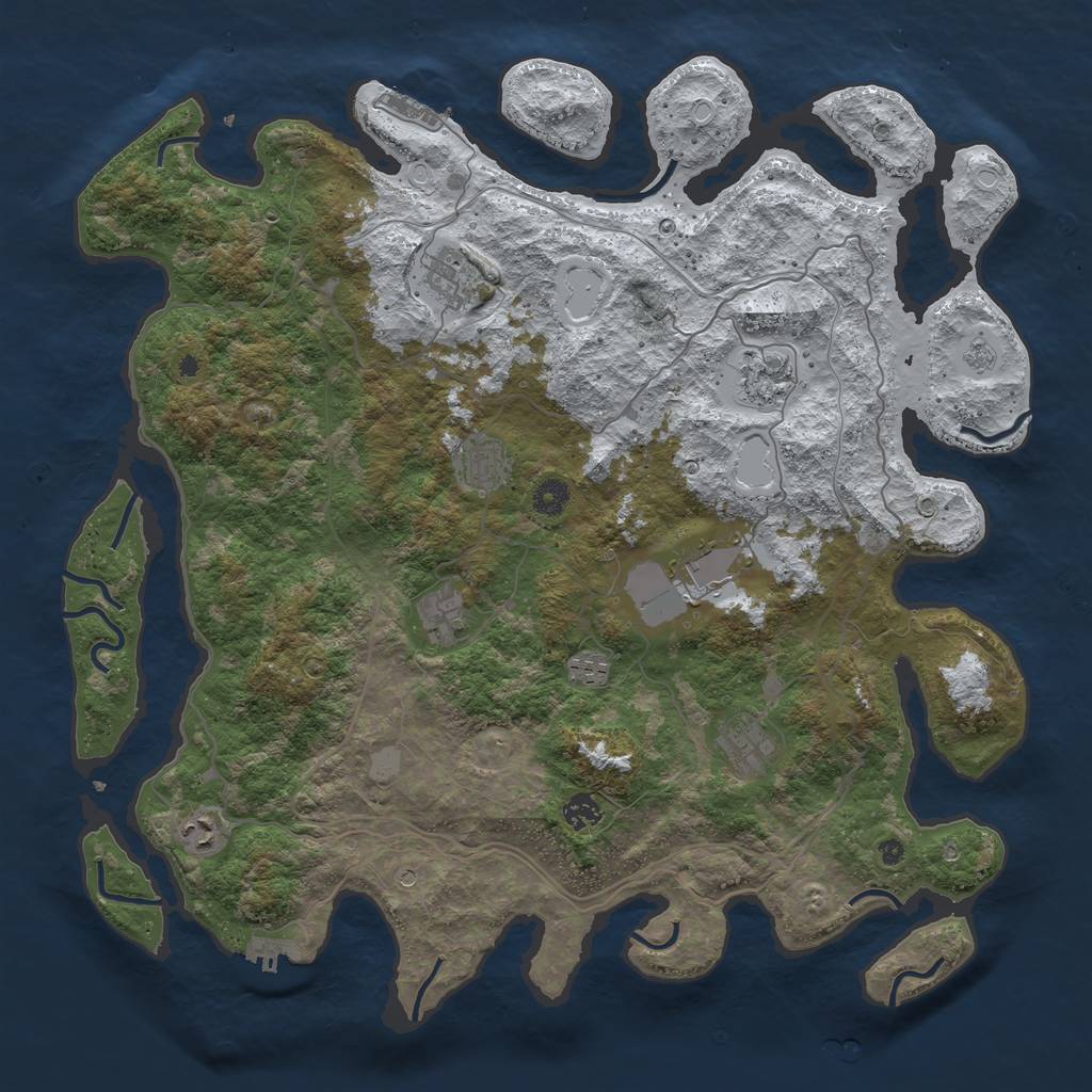 Rust Map: Procedural Map, Size: 4444, Seed: 12976736, 18 Monuments