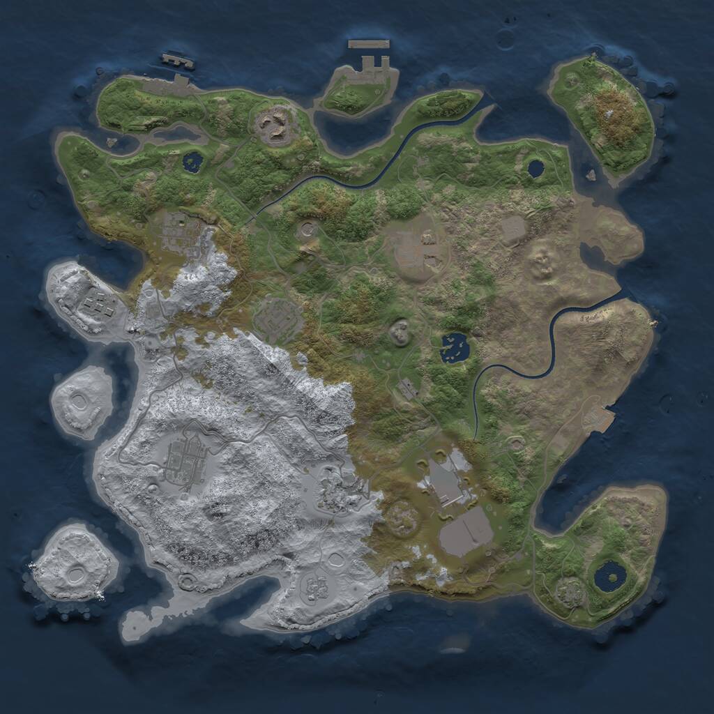 Rust Map: Procedural Map, Size: 3500, Seed: 5316759, 15 Monuments