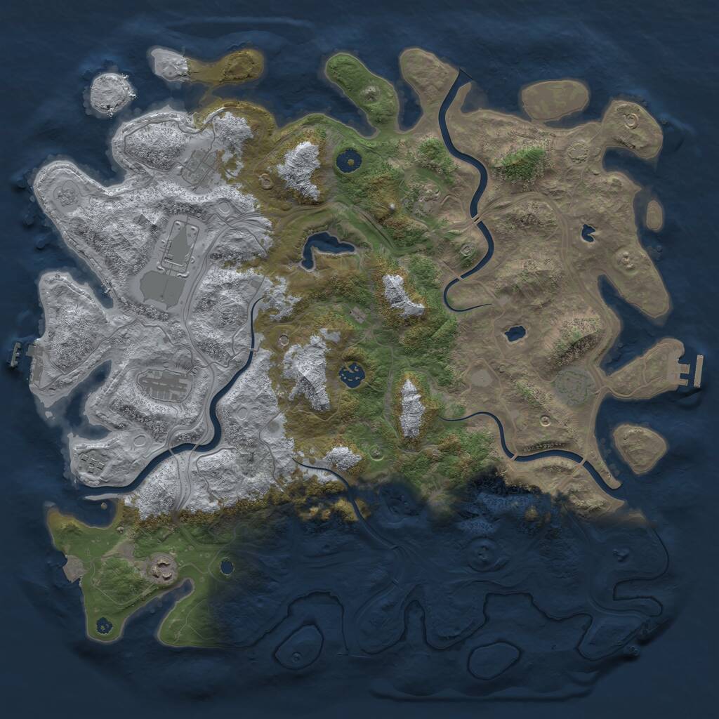 Rust Map: Procedural Map, Size: 4500, Seed: 1763721, 14 Monuments