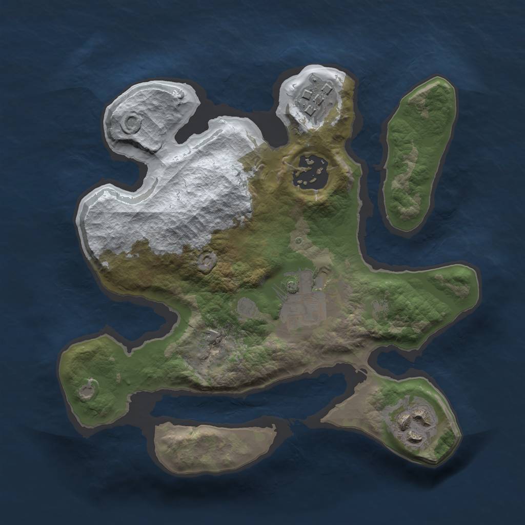 Rust Map: Barren, Size: 2150, Seed: 53590, 6 Monuments