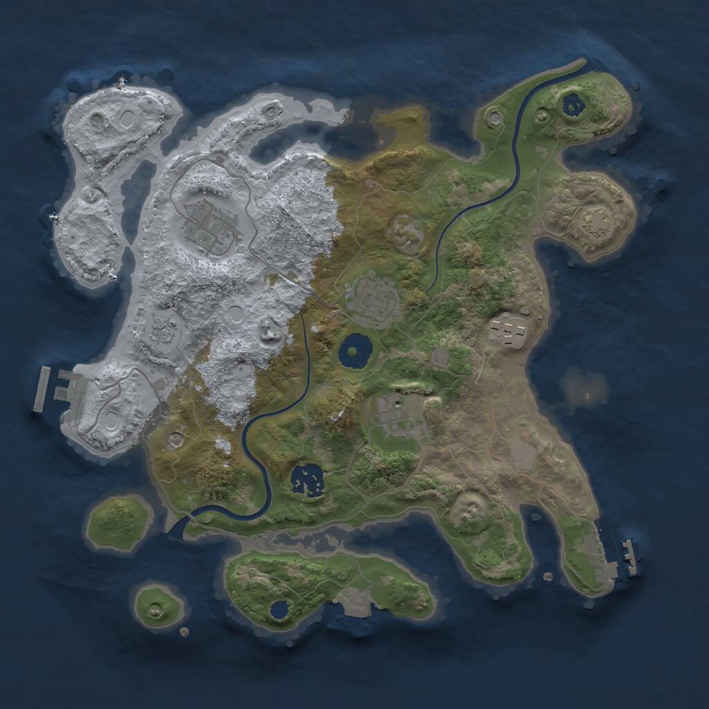 Rust Map: Procedural Map, Size: 3100, Seed: 4275, 11 Monuments