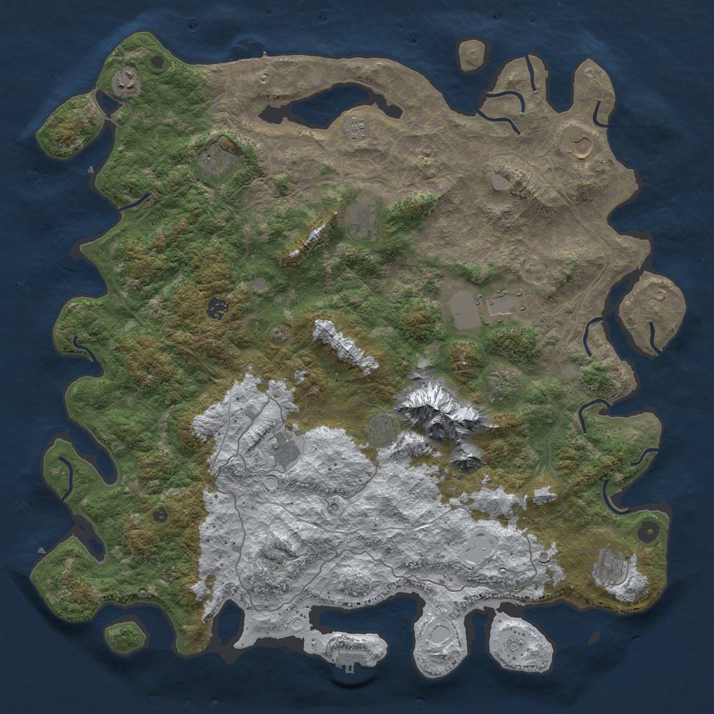 Rust Map: Procedural Map, Size: 5000, Seed: 113265323, 20 Monuments
