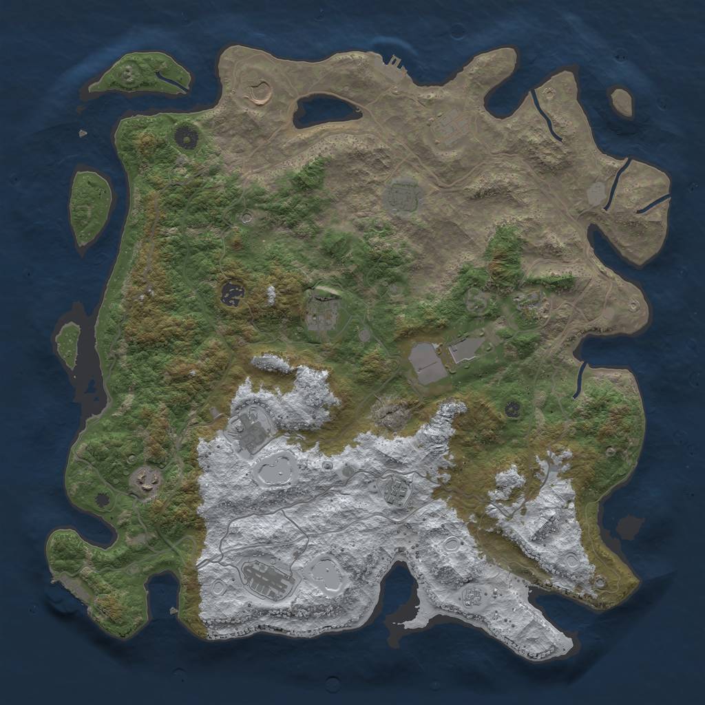 Rust Map: Procedural Map, Size: 4500, Seed: 5749378, 20 Monuments