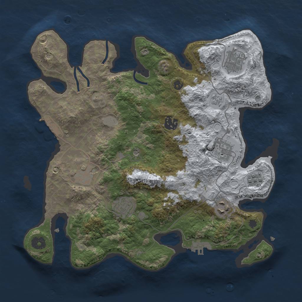 Rust Map: Procedural Map, Size: 3250, Seed: 5460493, 16 Monuments