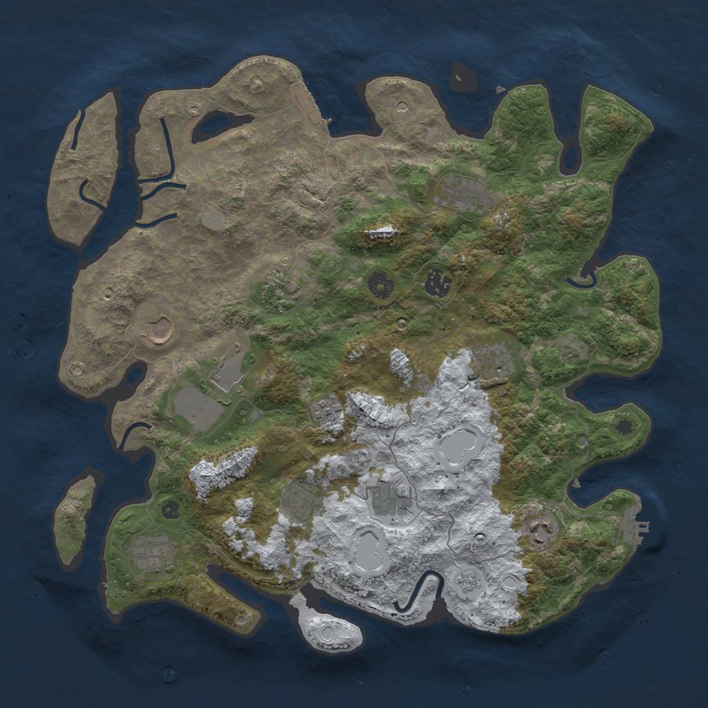 Rust Map: Procedural Map, Size: 3950, Seed: 137941782, 20 Monuments