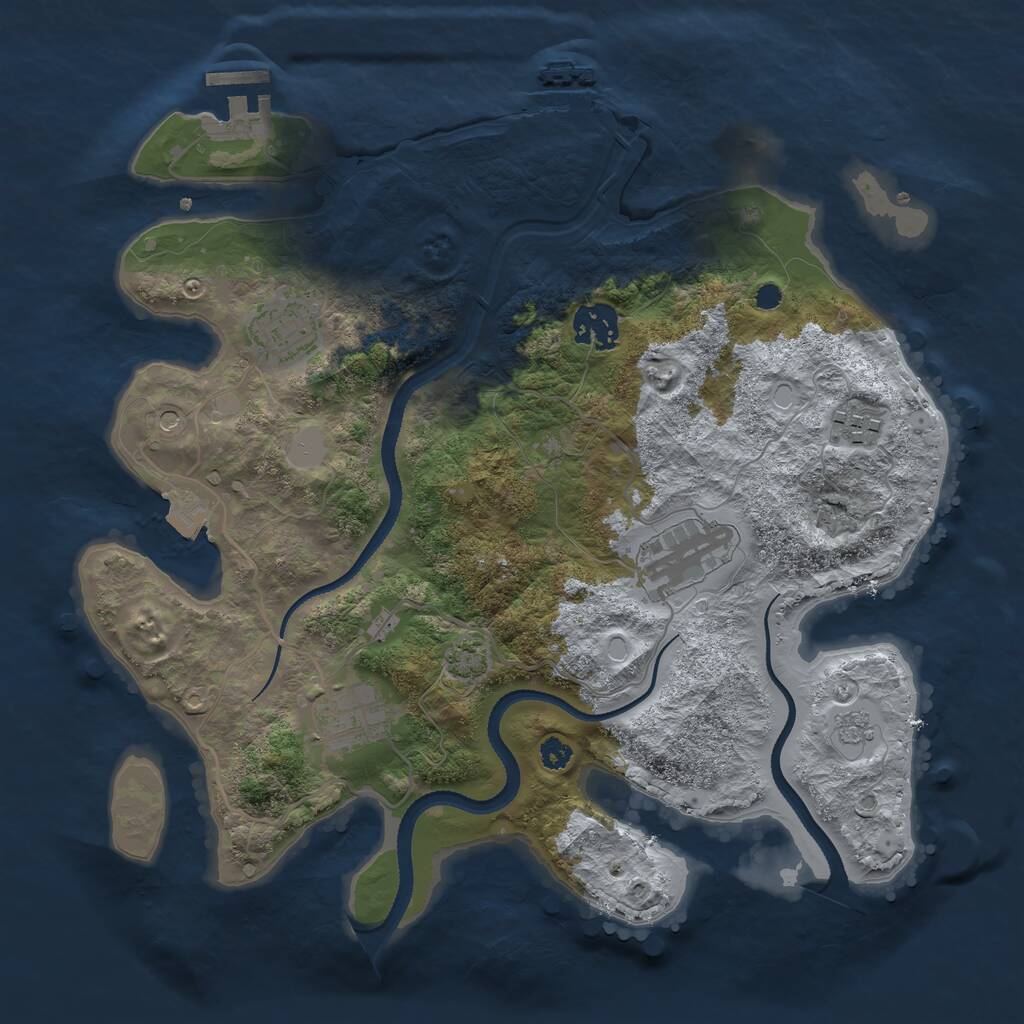 Rust Map: Procedural Map, Size: 3250, Seed: 4454505, 11 Monuments