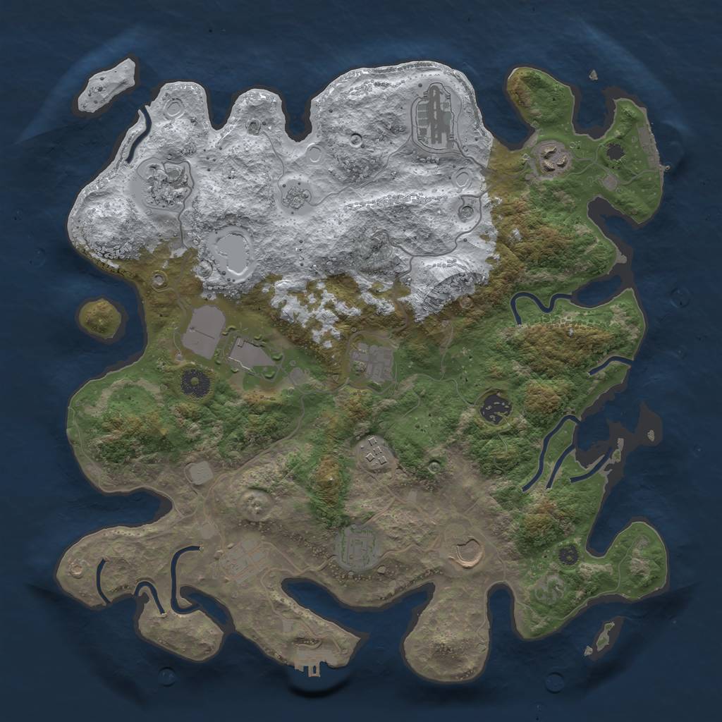 Rust Map: Procedural Map, Size: 3750, Seed: 3055978, 19 Monuments