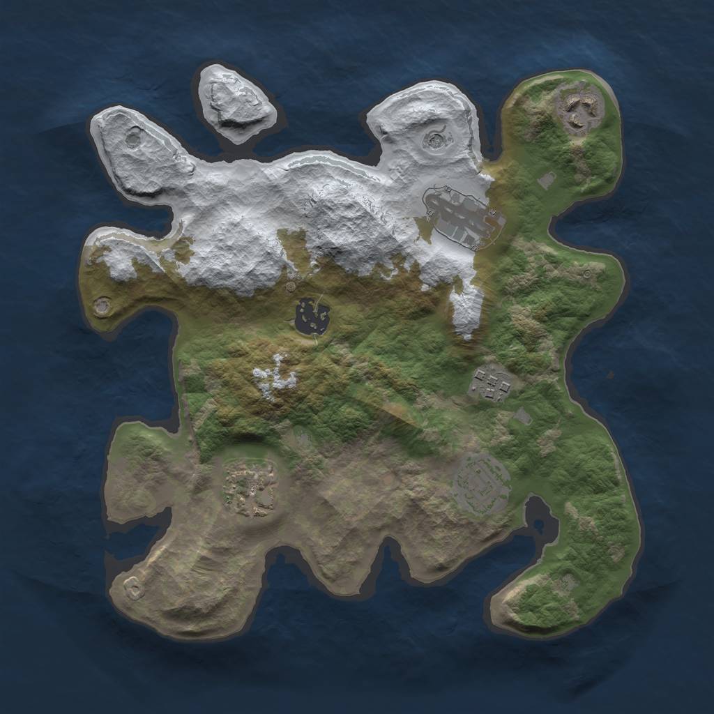 Rust Map: Barren, Size: 2900, Seed: 711028276, 9 Monuments