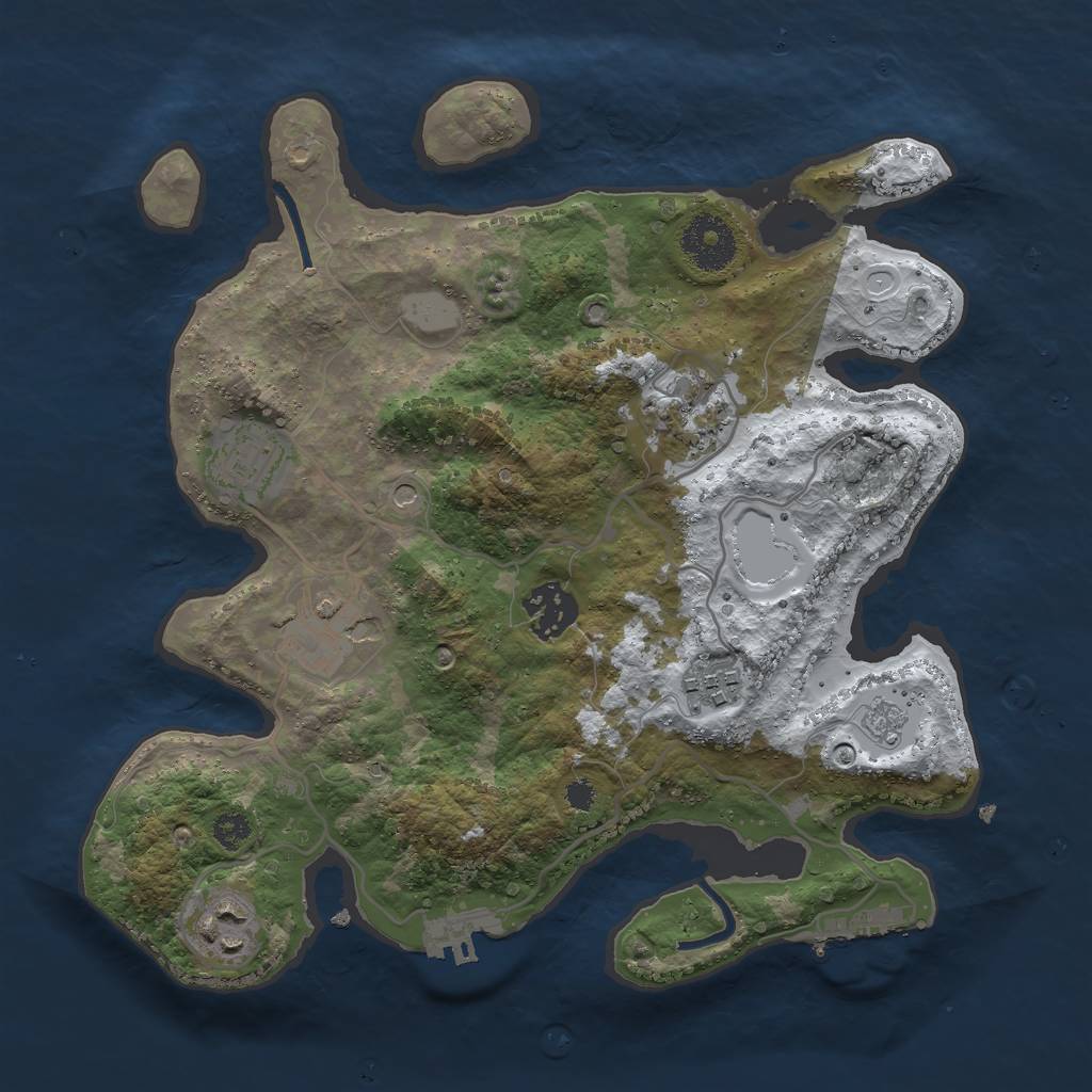 Rust Map: Procedural Map, Size: 3000, Seed: 1906802940, 15 Monuments