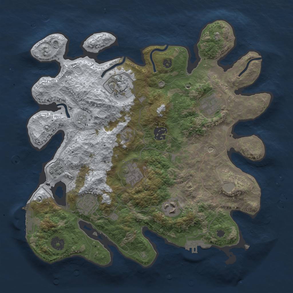 Rust Map: Procedural Map, Size: 3200, Seed: 6149322, 16 Monuments