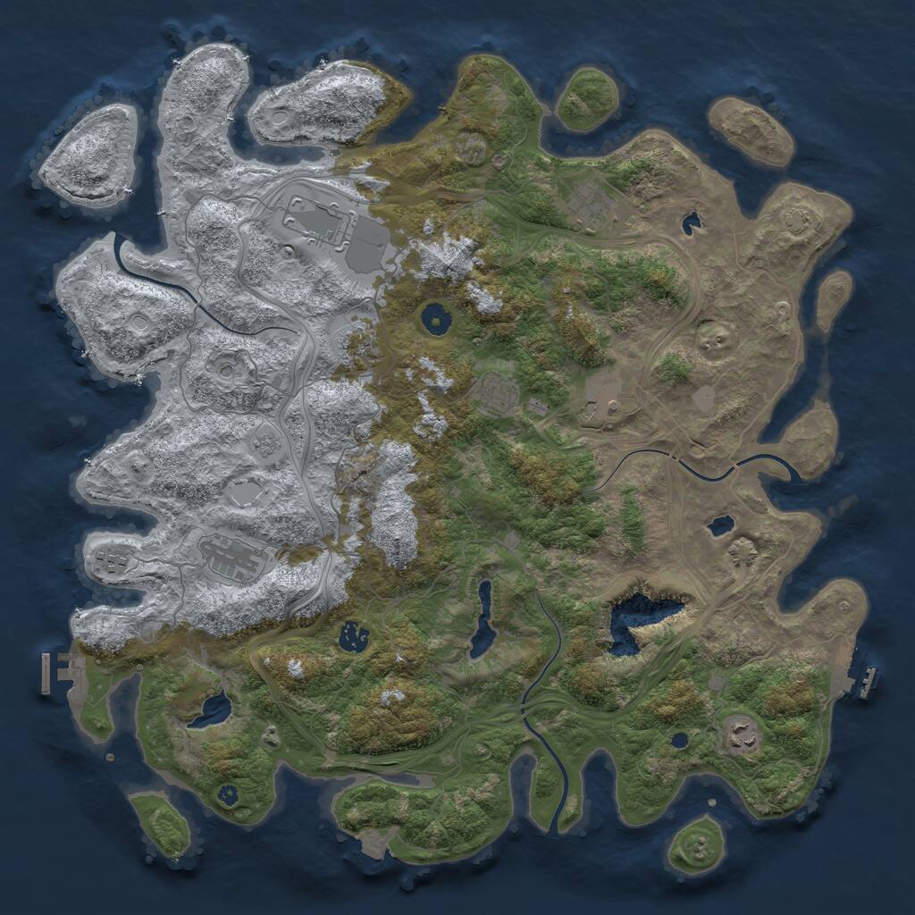Rust Map: Procedural Map, Size: 4500, Seed: 3758911, 15 Monuments