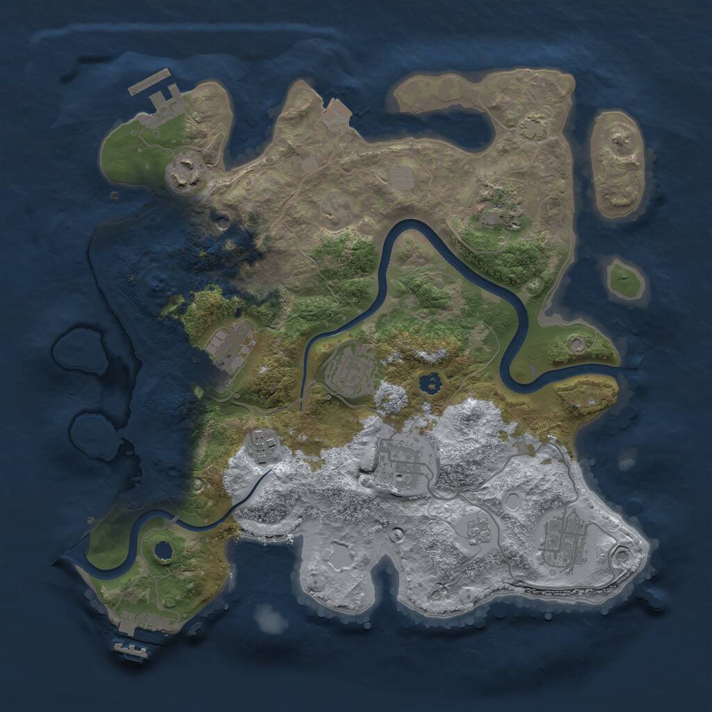 Rust Map: Procedural Map, Size: 3200, Seed: 5891514, 13 Monuments