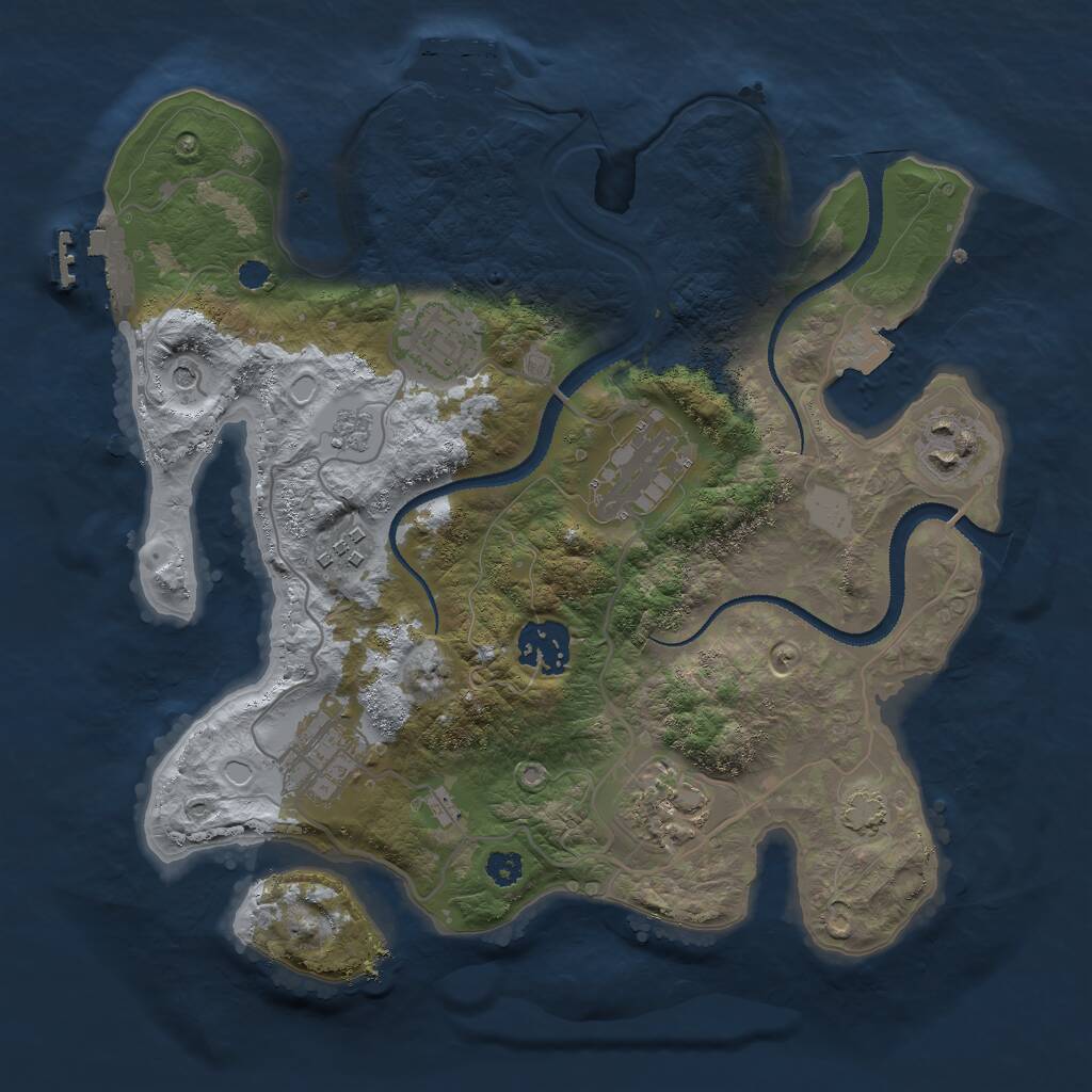 Rust Map: Procedural Map, Size: 3000, Seed: 96339, 13 Monuments