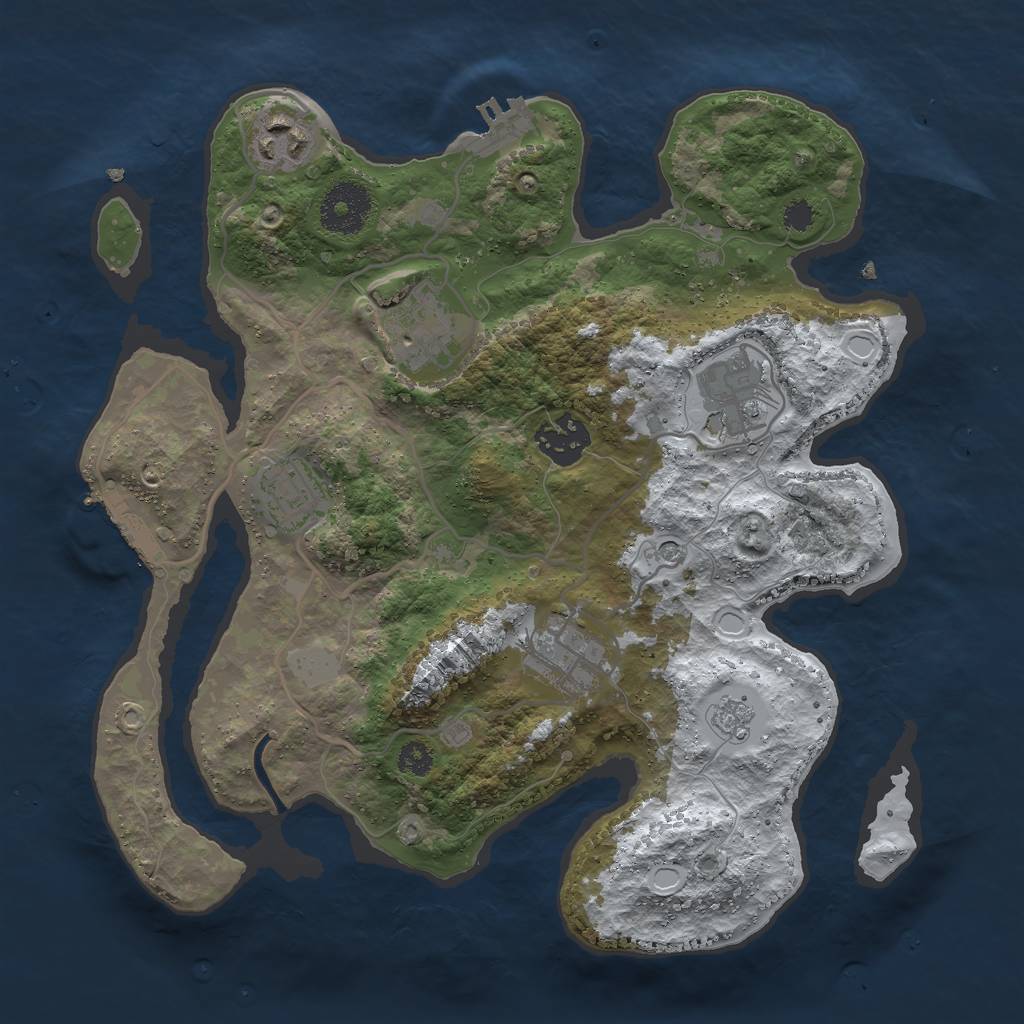 Rust Map: Procedural Map, Size: 3000, Seed: 19372, 15 Monuments