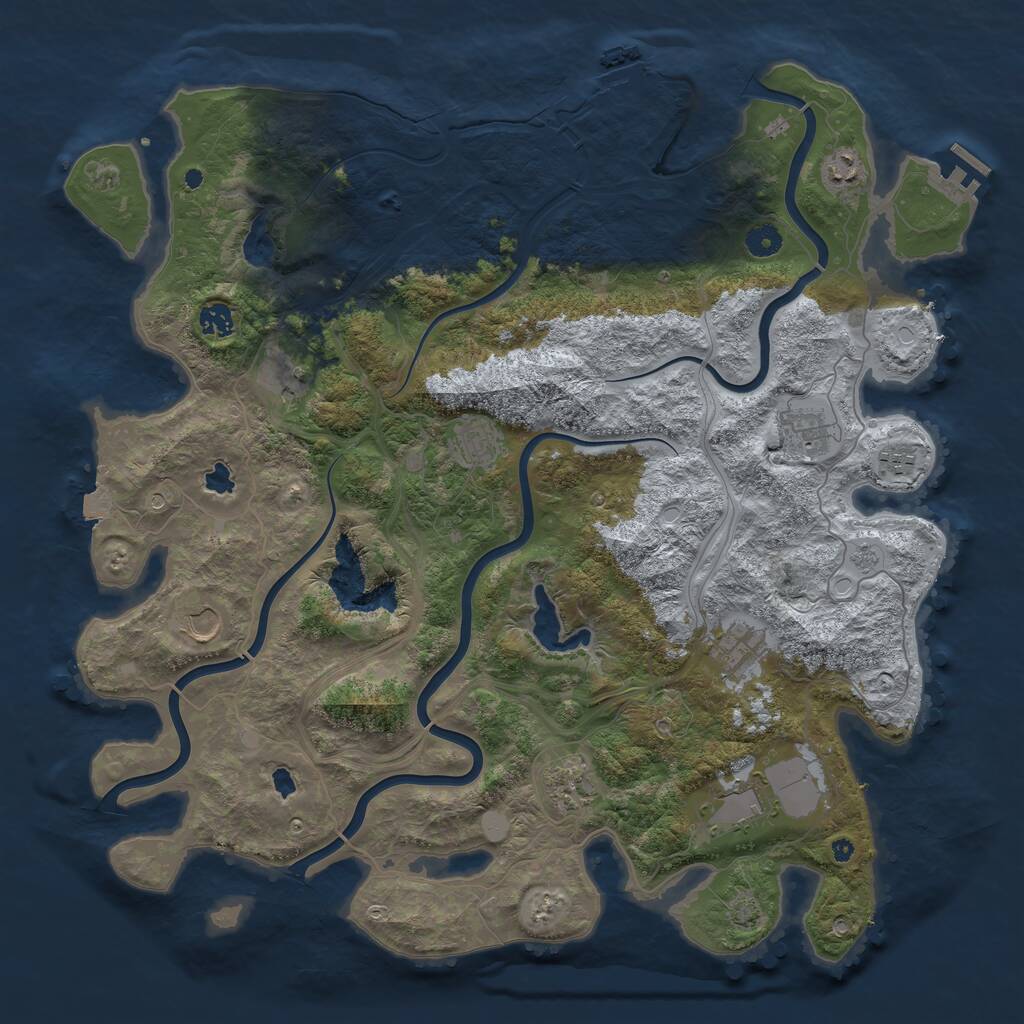Rust Map: Procedural Map, Size: 4500, Seed: 1536093844, 16 Monuments