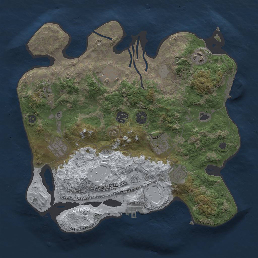 Rust Map: Procedural Map, Size: 3200, Seed: 3505492, 16 Monuments