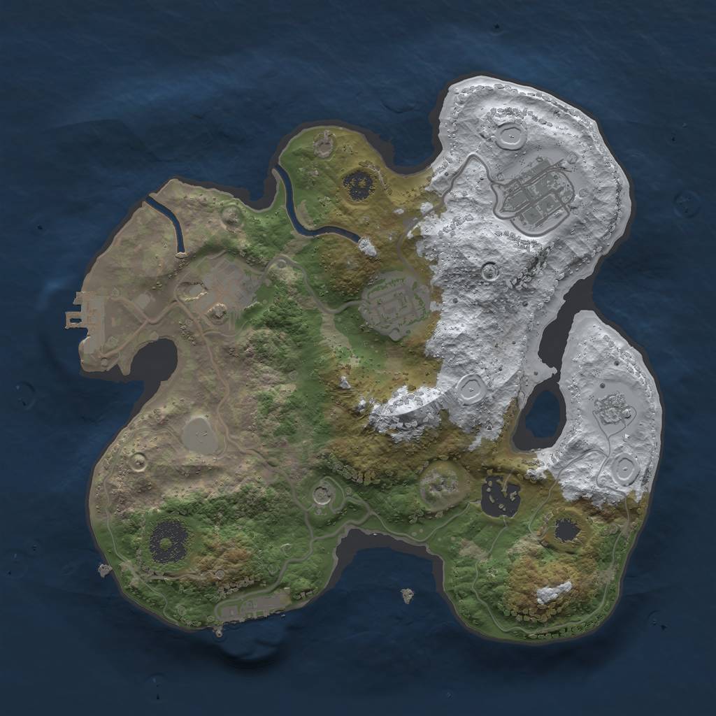 Rust Map: Procedural Map, Size: 2570, Seed: 103810001, 13 Monuments