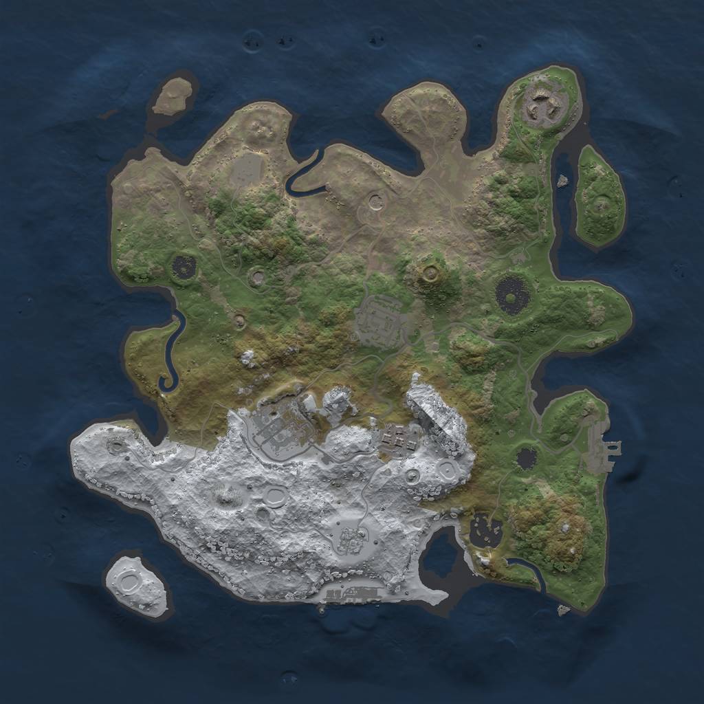 Rust Map: Procedural Map, Size: 3000, Seed: 338, 14 Monuments