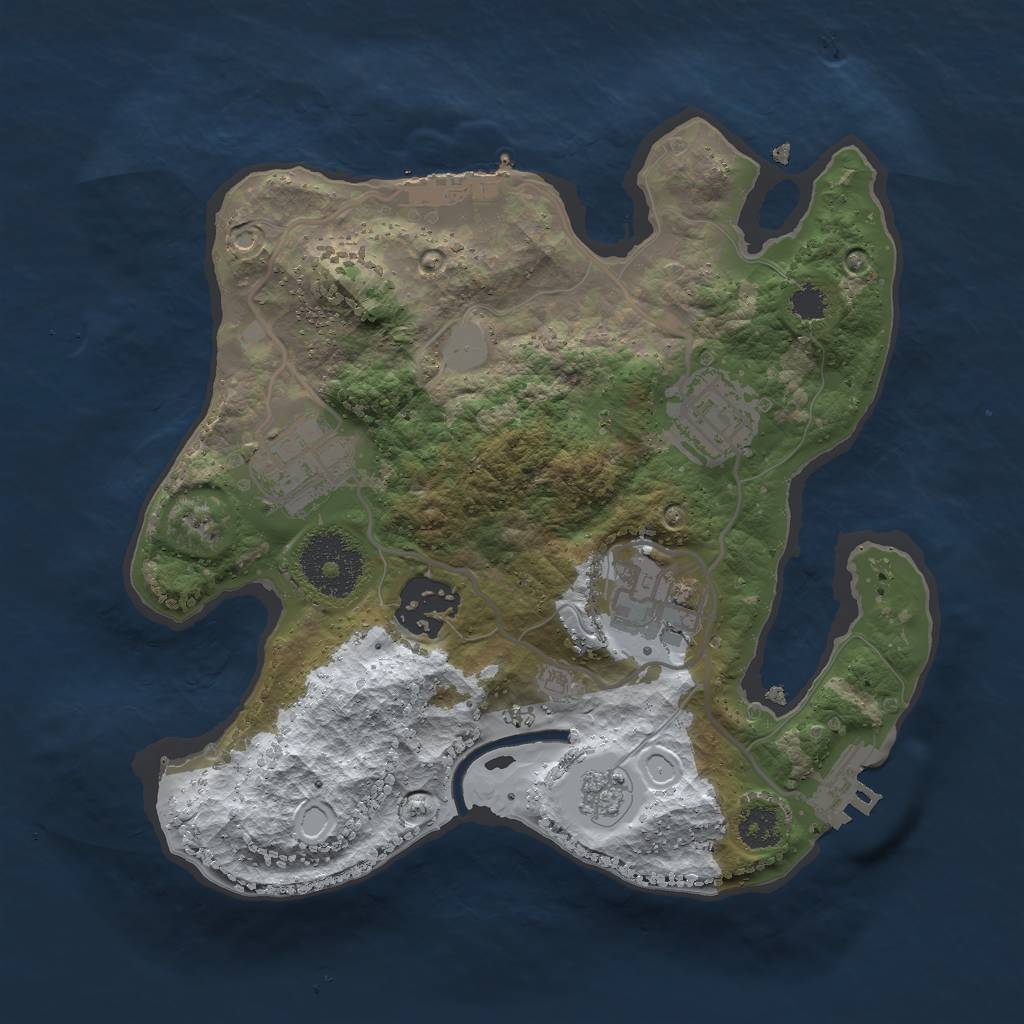 Rust Map: Procedural Map, Size: 2500, Seed: 20001803, 12 Monuments