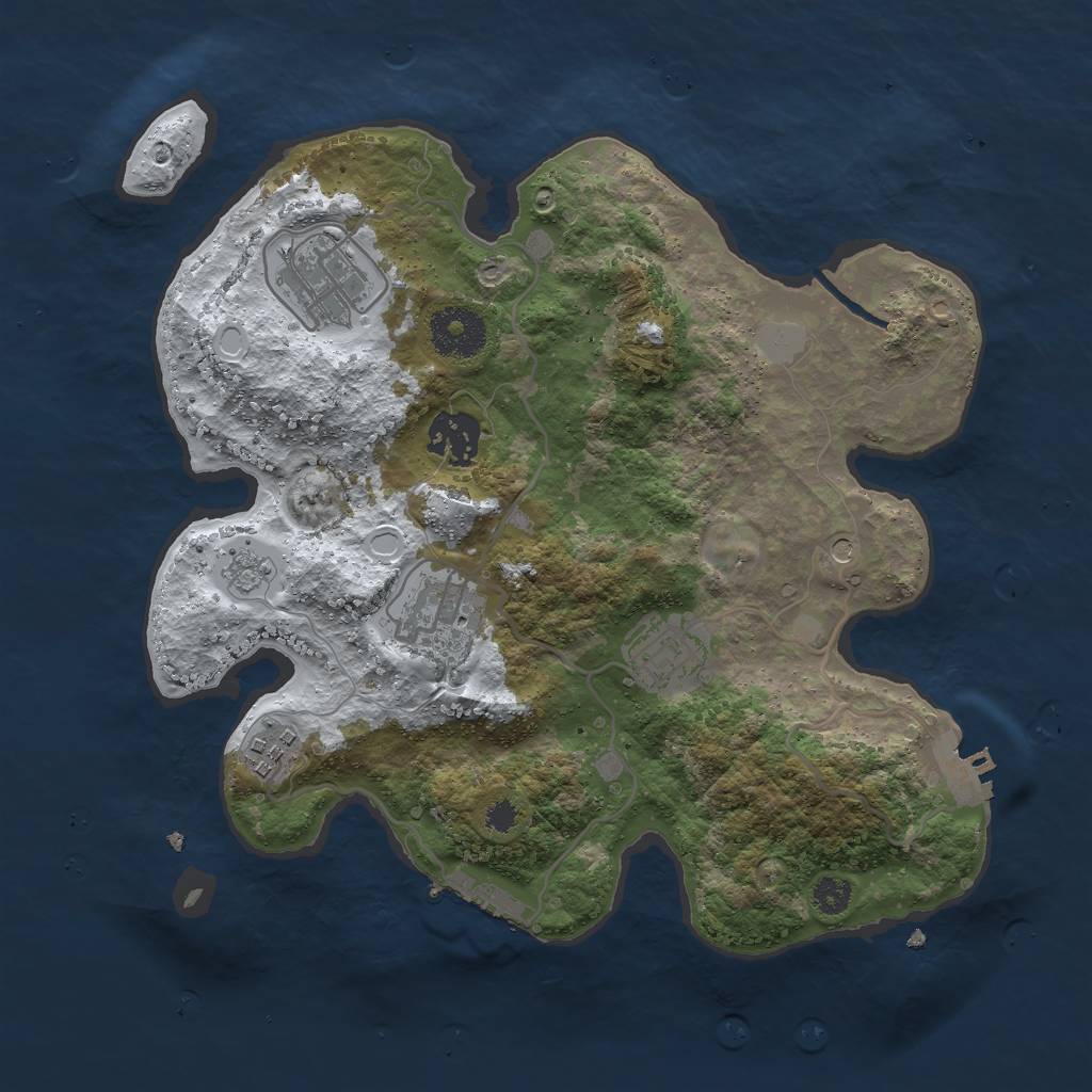 Rust Map: Procedural Map, Size: 3000, Seed: 1056915395, 14 Monuments