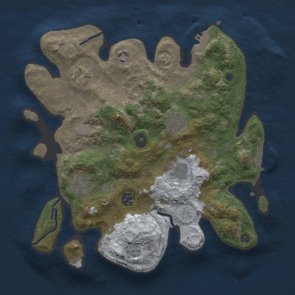 Rust Map: Procedural Map, Size: 3200, Seed: 3384326, 16 Monuments